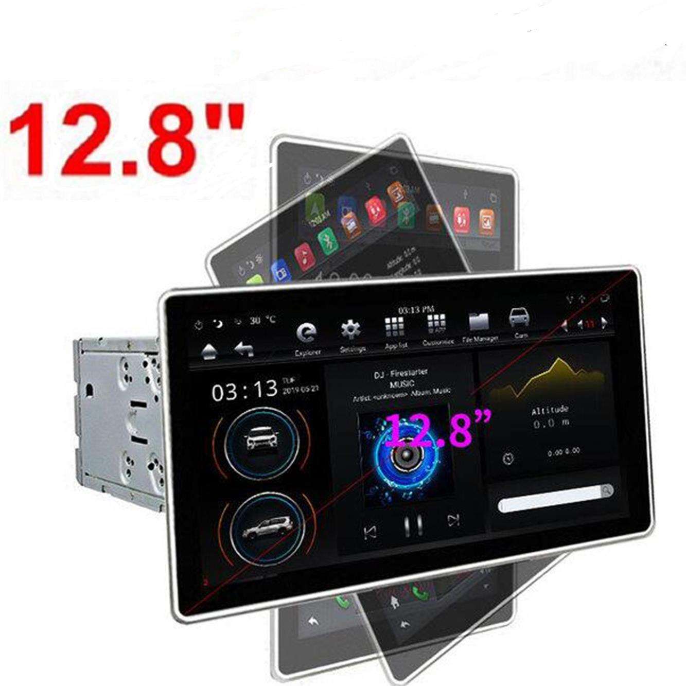12.8寸竖屏旋转大屏车载导航仪 内置carplay+dsp 七寸主机通用