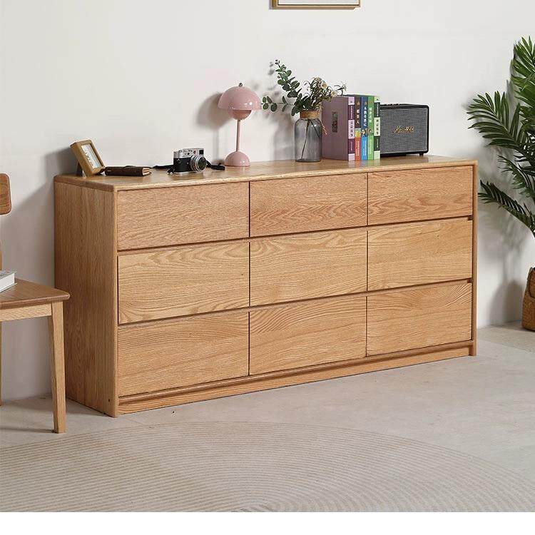 纯实木红橡木九斗柜六斗橱落地电视柜储物柜卧室床尾抽屉收纳1.2