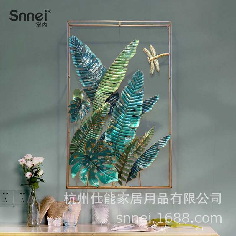 美式创意家居入户门正对墙挂件清新餐厅绿植壁挂进门玄关装饰挂饰