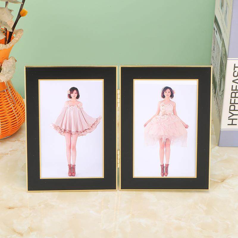 简约竖式组合相框摆台 ，简约金属相框，