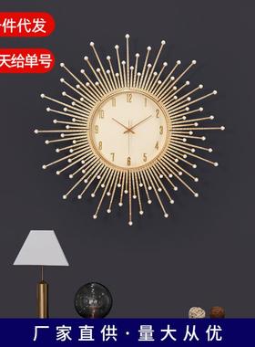 简约装饰表轻奢镀金挂钟玄关家用金属时钟21001 21002 21004