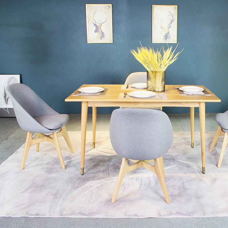 北欧轻奢餐椅家用靠背现代科技布餐椅厂家舒适书桌椅实木椅子