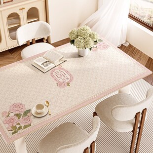 法式餐桌垫轻奢高级感防水防油桌布长方形免洗皮革茶几台布保护垫