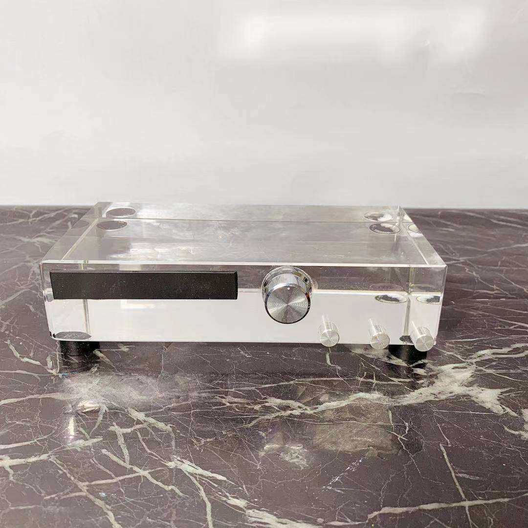 现代创意软装饰品透明水晶玻璃立体音响组合样板房间家居玄关摆件