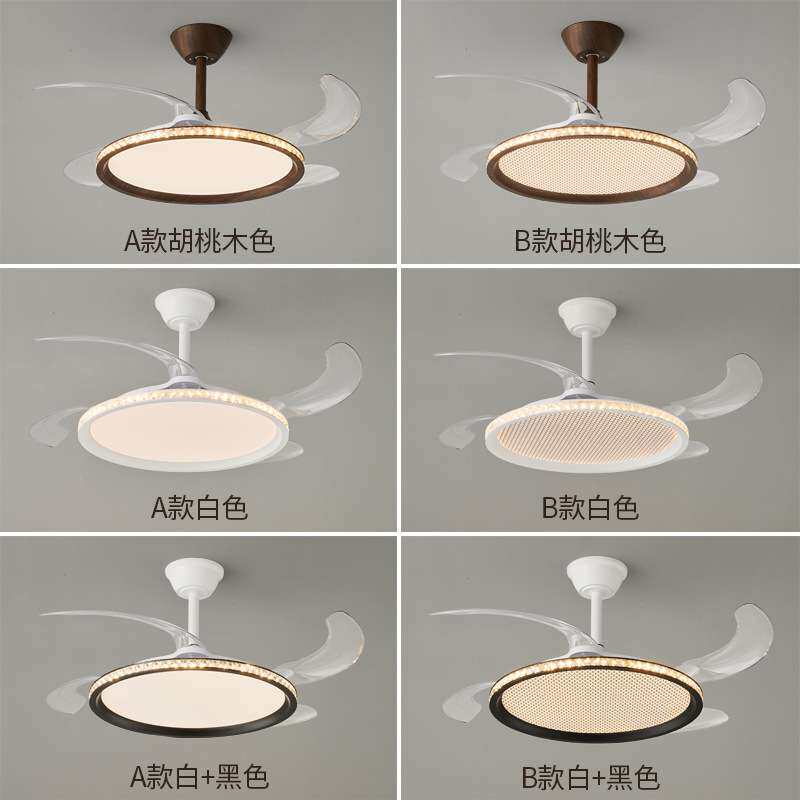 中古北欧简约超薄风扇灯餐厅吊扇灯复古民宿诧寂风静音风扇吊灯
