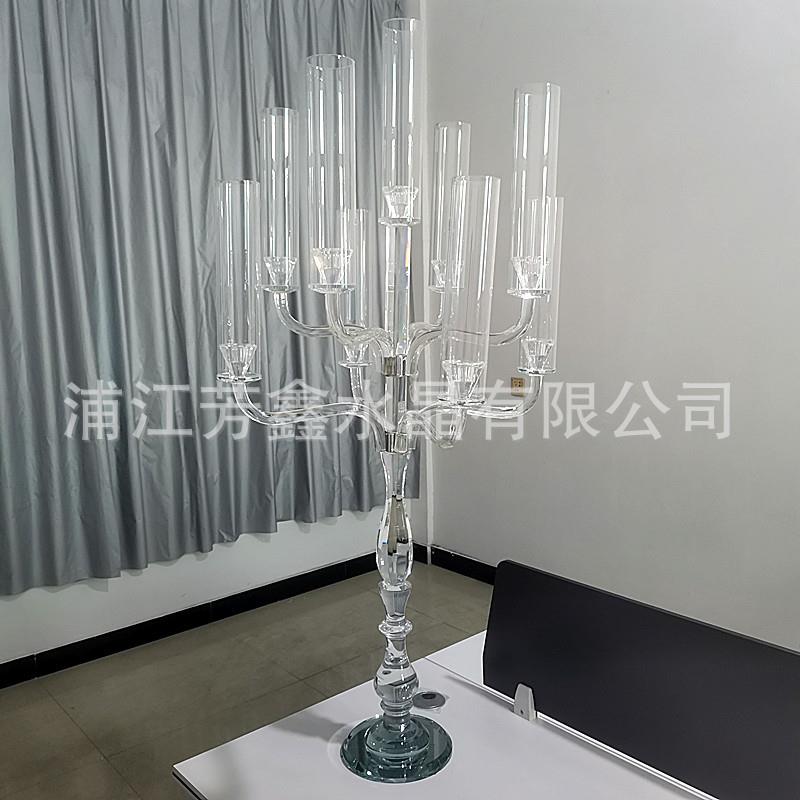 户外罗马柱玻璃水晶烛台复古婚礼一体防风专用蜡烛台古风大号摆件