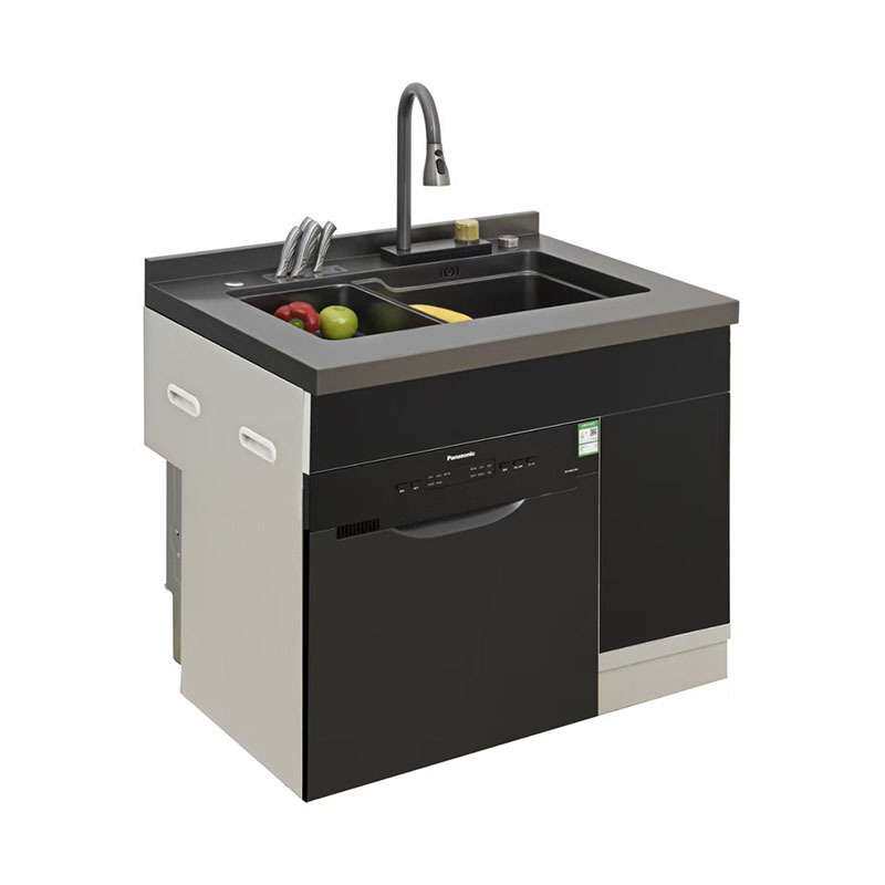 集成水槽洗碗机一体洗菜池厨房嵌入式烘干消毒智能碗柜水盆