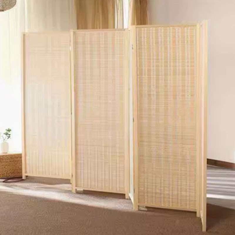 竹屏风隔断双面茶楼遮挡板简易家居简约现代折叠玄关家用实木屏障