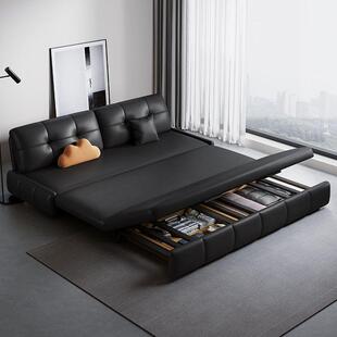可折叠伸缩沙发床一体两用客厅家用小户型现代简约意式北欧皮沙发