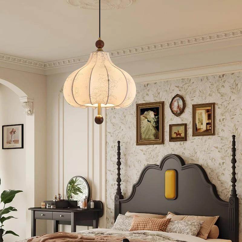 中古风法式布艺吊灯花纹中古餐厅吧台南洋实木法式复古房间主灯具,3C数码配件,USB灯,淘宝优惠券,粉丝福利购,淘宝优惠卷