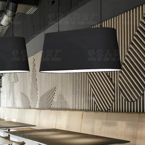 北欧现代简约餐厅吧台咖啡奶茶店灯商铺酒店餐饮收银长条布艺吊灯