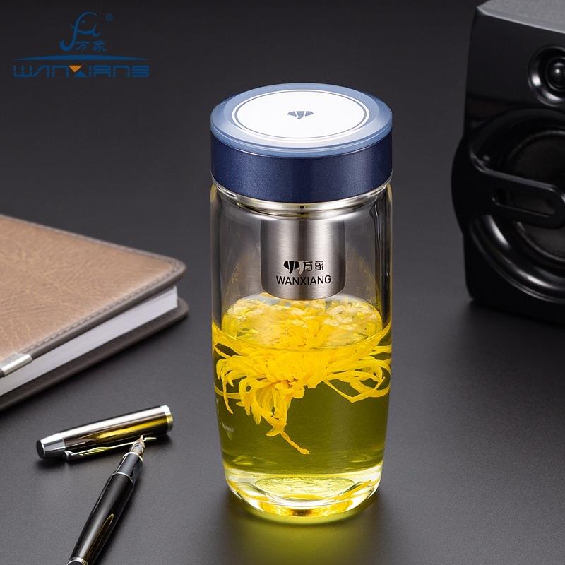 万象玻璃泡茶杯滤网茶漏加厚简约高档时尚家用办公便携杯U187系列