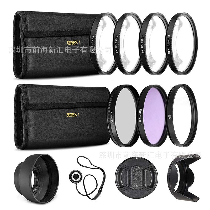 单反相机49-86mm kit滤镜套装 13IN1 近摄1/2/4/10+UV+CPL+FLD