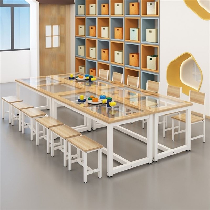 幼儿美术桌子儿童绘画桌手工桌中小学生课桌椅画室桌子少儿美术桌