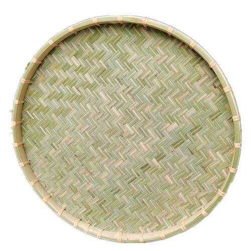 竹编簸箕头层竹青圆竹匾家用晾晒干货竹筛子无孔手工天然竹制