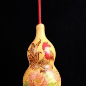 天然葫芦35 40厘米纯手工烙画工艺品摆件