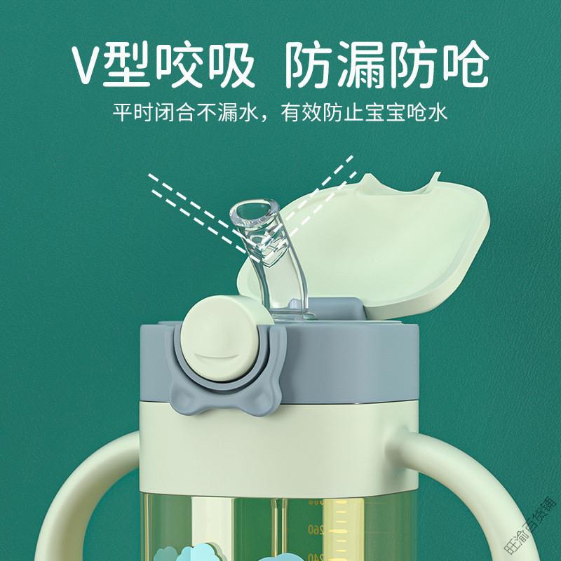 水杯儿童新款学饮吸管杯带刻度手柄可爱宝宝喝水杯幼儿园上学杯子