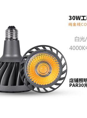 美耐普 E27螺口led灯杯光源服装店轨道射灯PAR38灯泡 30W工程款