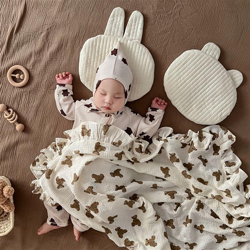 Ins韩风新款卡通棉纱布婴