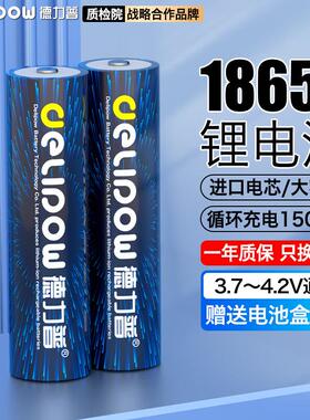 德力普(Delipow)18650锂电池 3.7V-4.2V大容量充电电池强光手电筒