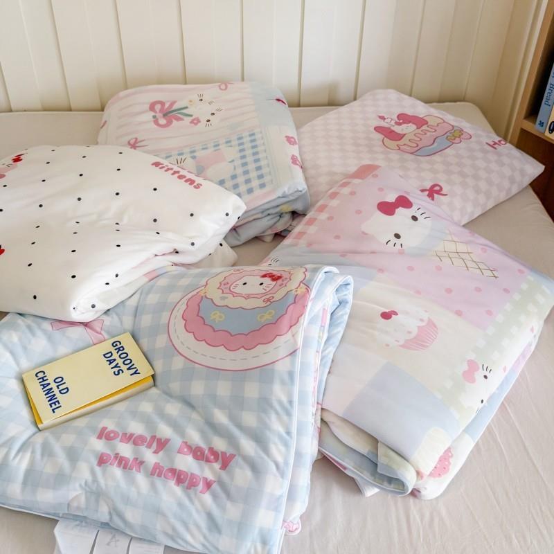 ins风冰皮夏被卡通猫咪凉