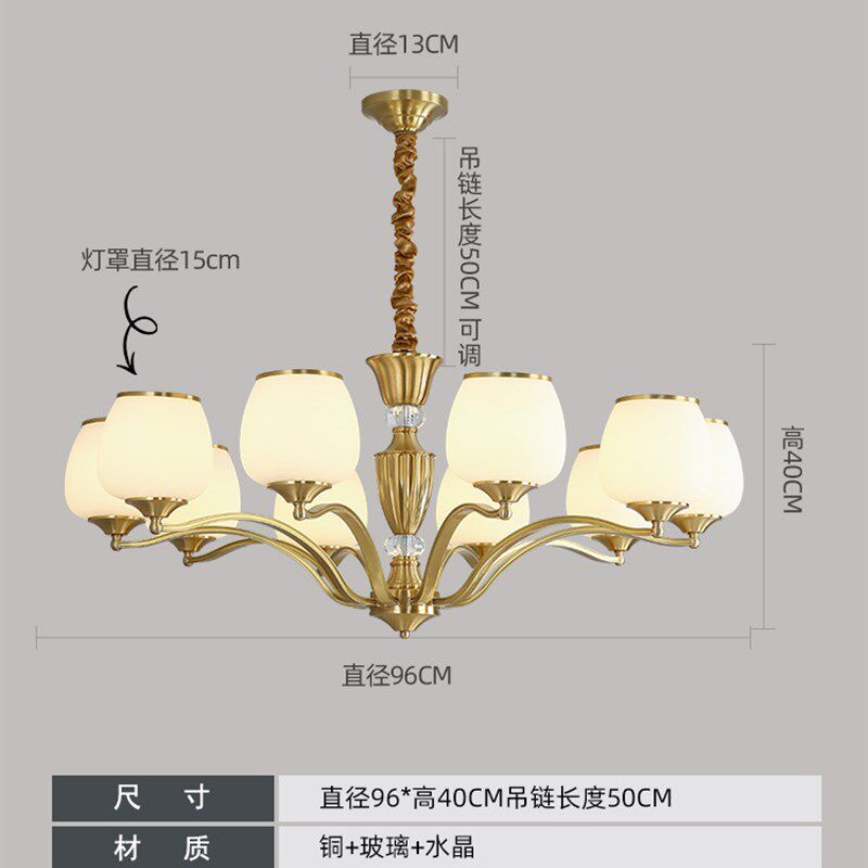 乔源灯饰厂美式复古乡村客厅吊灯古铜色现代简约卧室客厅餐厅灯具