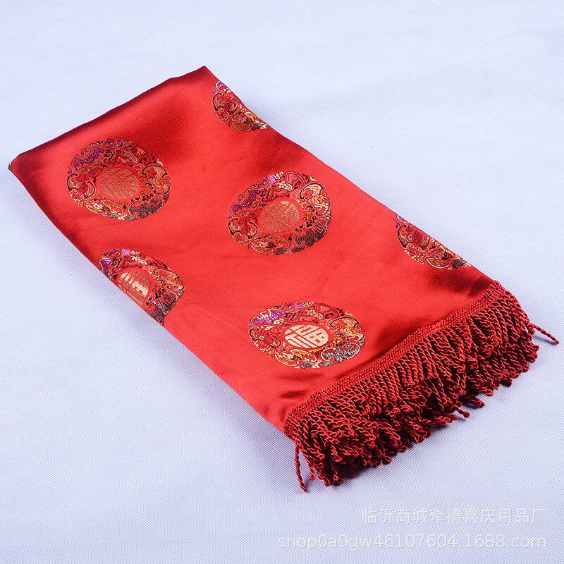婚庆包袱皮喜盆包裹布红色加大新人流苏喜事陪嫁用品结婚包袱