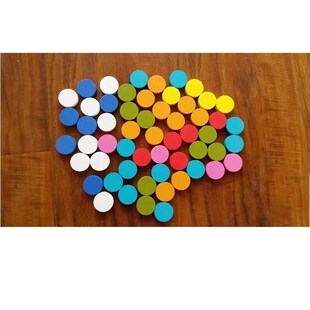 加工定制木制彩色圆片小木片圆形心形方形梅花各种木制品