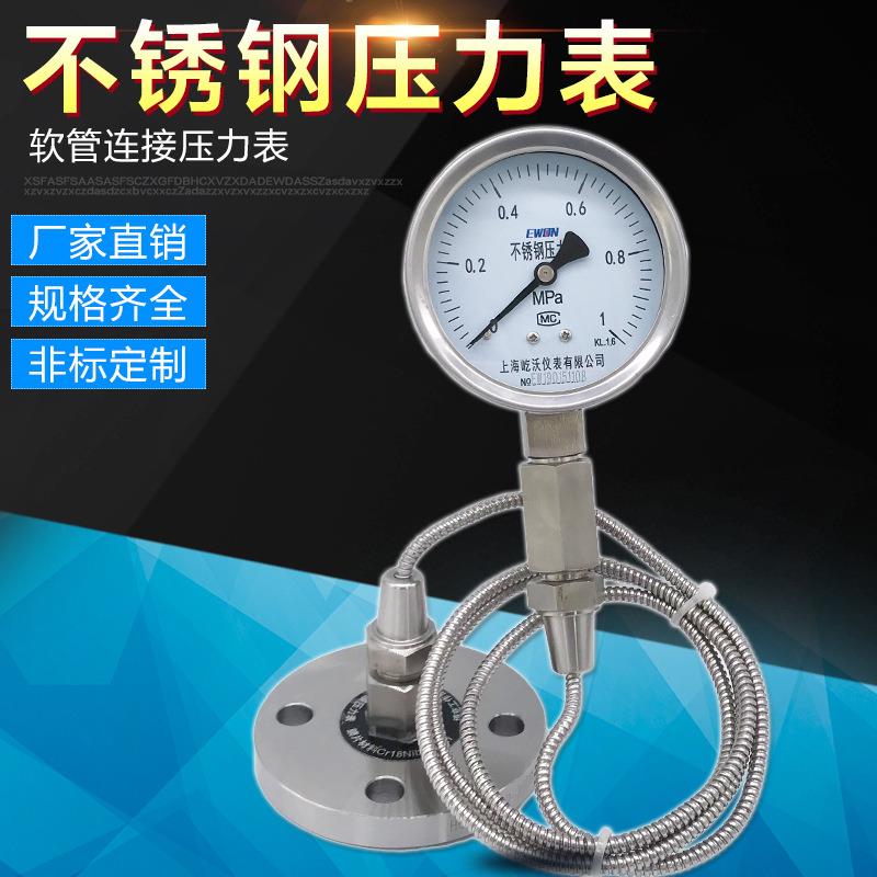 YTF-100H/RL/MF耐高温隔膜压力表法兰-0.1-0-60MPA软管连接压力表