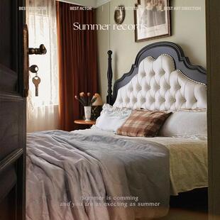 法式复古实木床主卧双人大床1米8简约现代美式轻奢1米5公主安娜床