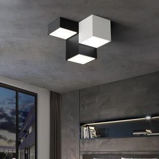 卧室灯吸顶灯2022年新款简约现代主卧房间灯创意撞色黑白北欧灯具