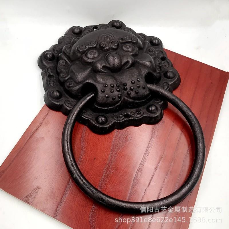 大门铁艺提手铸铁兽头门环四合院拉手狮子头把手防盗门门把手柜门