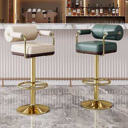 现代简约酒吧椅轻奢设计师款酒店前台酒吧家用岛台可升降高吧凳子