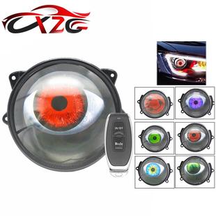 汽车大灯眨眼灯爆款 恶魔眼LED大灯 汽车透镜大灯鹰眼灯写轮眼改装