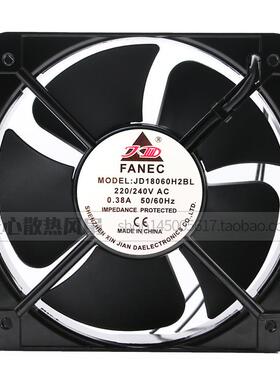 JD-A18060H2BL 220V 0.38A FANEC机柜金属散热风扇耐高温