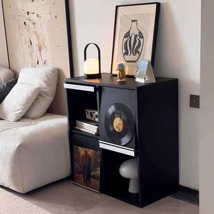 防尘书柜翻门格子柜皮埃尔柜客厅沙发边柜储物柜子北欧风落地书架