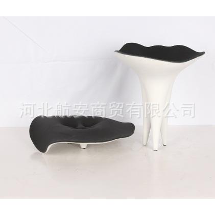 现代简约创意陶瓷花器花瓶荷叶状花插摆件样板房售楼处桌面茶几饰