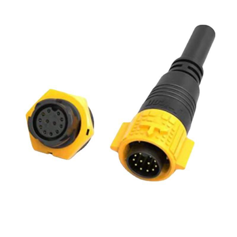 多芯防水接头15芯16芯18PIN公母对插头 M19自锁连接器厂家