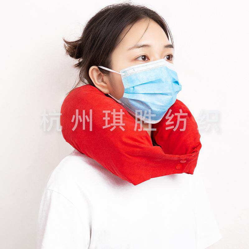 中国红颈枕毯多用途便携舒适柔软颈枕自带收纳袋防水毯子户外毯