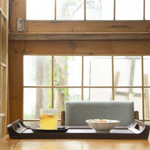 北美黑胡桃实木茶盘双耳手提两用日式托盘端菜茶具木质简约茶台