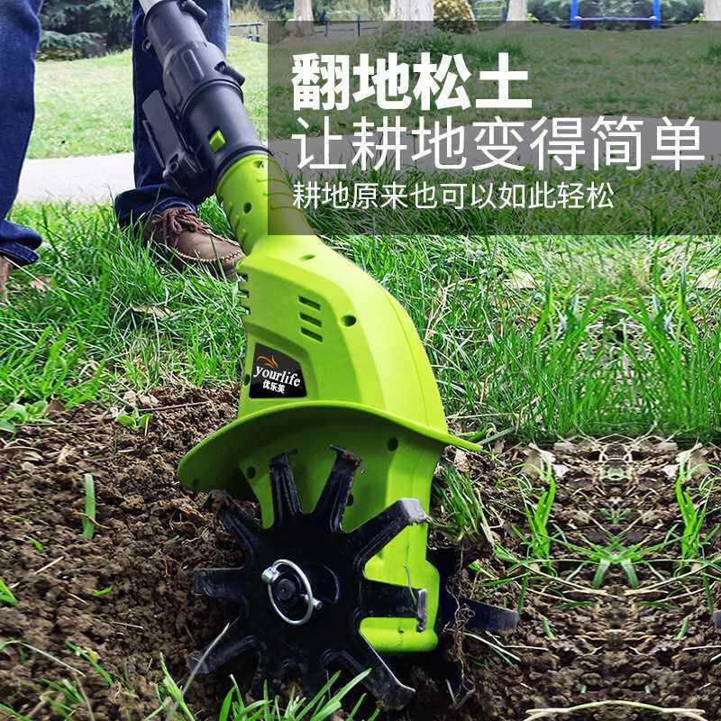手持锂电微耕机松土机农用翻土机家用小型电动锄头旋耕机电动锄头