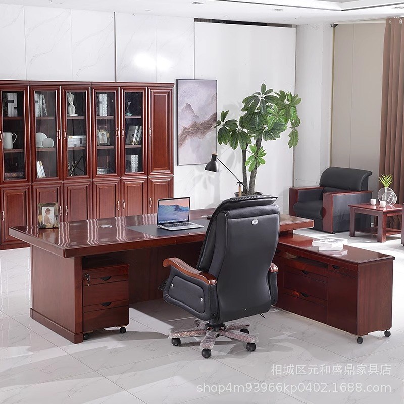 老板桌总裁桌油漆贴木皮经理桌老总大班台办公室老板校长办公桌子