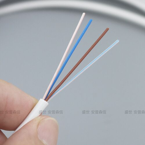 hyv安普森信室内4芯电话线型号0.5铜包钢四芯电话线座机白色100米