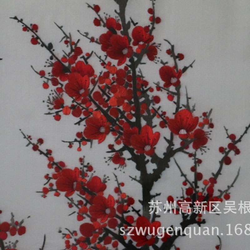 苏绣带框成品客厅书房挂画装饰工艺品苏州手工刺绣梅兰竹菊四联幅