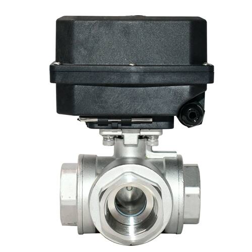 微型电动阀 ISO5211三通不锈钢两通电动球阀DN32-50可用农田灌溉
