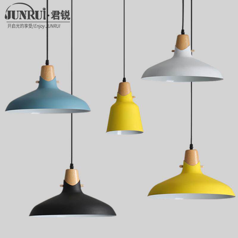 简约现代创意个性实木铝材餐厅吊灯吧台客厅办公室奶茶单头吊灯具