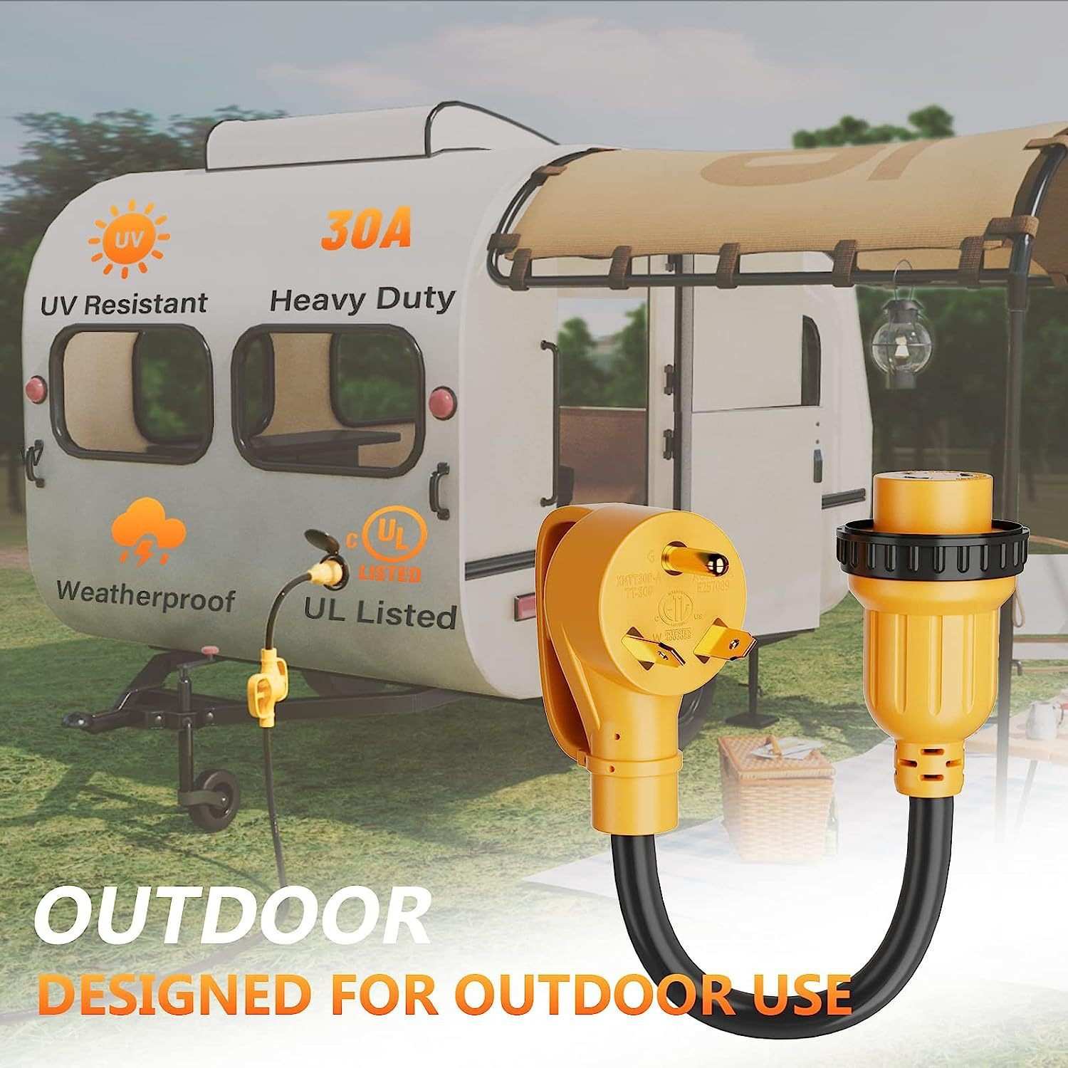 美规NEMA TT-30P/L5-30R房车游挺插充电线30安培转30安培电源线