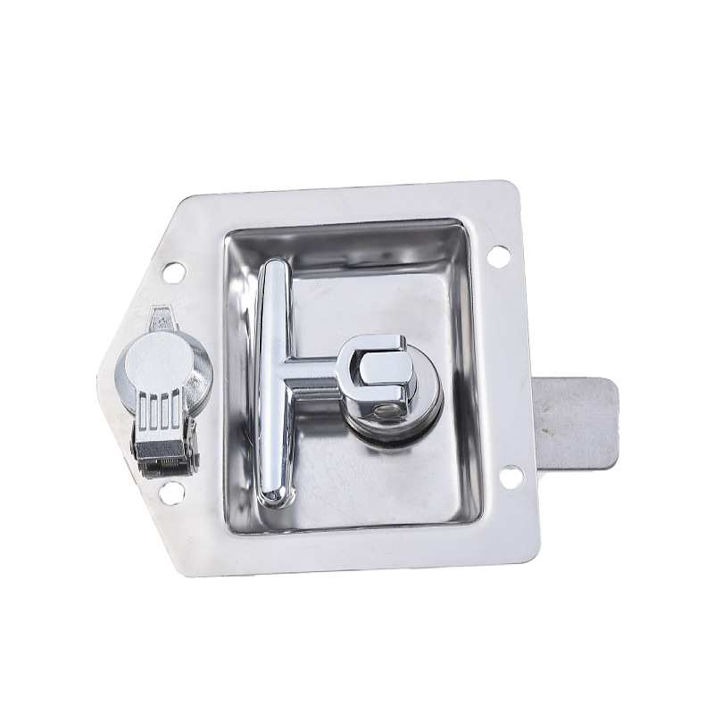 MS857面板锁 货车工具箱304不锈钢T型盒锁特种设备机械折叠把手锁