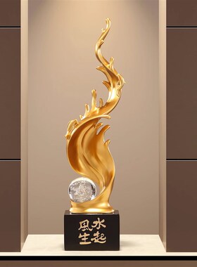 风生水起进门玄i关轻奢高档客厅电视柜酒柜壁龛装饰品开业乔迁礼