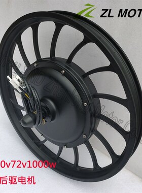 36V48cV 1000W 20寸电动自行车替换  后驱全黑款 碟刹大功率电机